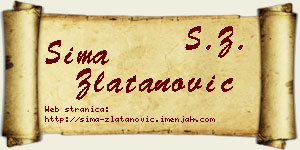 Sima Zlatanović vizit kartica
